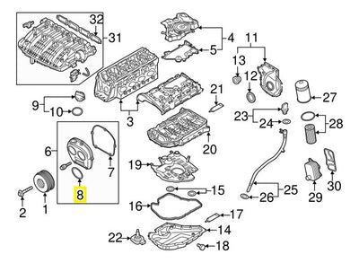 Junta Circular Tapa Distribución Motores Vw 1.8 2.0 Tsi Tfsi