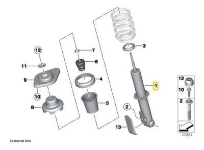 Amortiguador Suspension Trasera Mini Cooper R56 R58 07-13