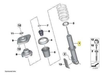 Amortiguador Suspension Trasera Izq/der R56 Mini Cooper S