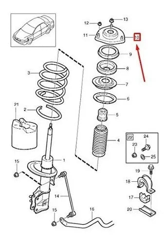 Base Amortiguador Suspension Delantera Volvo S40 V40
