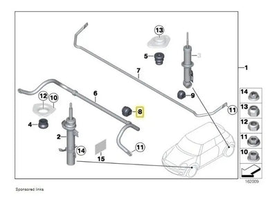Goma Barra Estabilizadora Mini Cooper 2011 2012 2013 2014