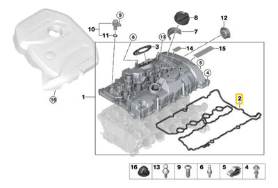 Junta Tapa Punterias Motor Bmw F20 F32 G01 G02 B48 06-19