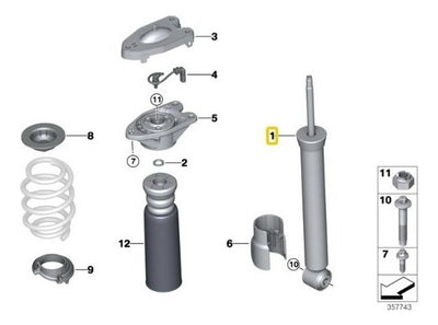 Amortiguador Suspension Trasera Mini Cooper F56 2014 Al 2018