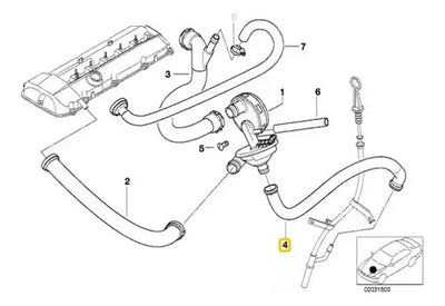 Manguera Ventilación Flexible Valvula Pcv Bmw X5 3.0 2001-06