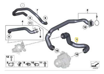 Manguera Bomba Agua A Termostato Motor E70 Bmw X5 X6 11-14
