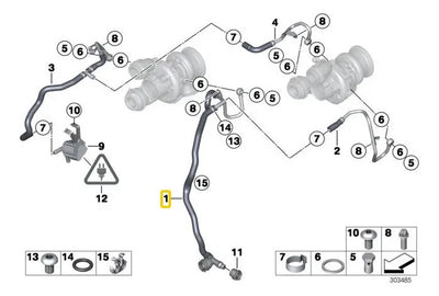Manguera Enfriamiento Turbo Compresor Bmw E71 X6 2008-2019