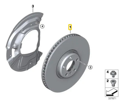 Disco Ventilado Delantero 365mm Bmw X5 06-13, X6 07-19