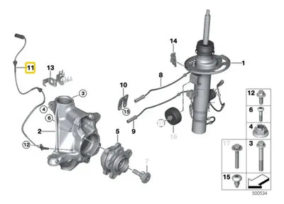 Sensor Abs Frenos Delantero Bmw B48 B58 X3 2018 X4 2019