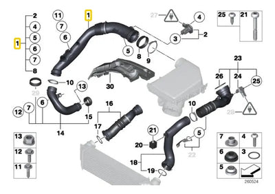 Manguera Entrada De Aire Bmw N55 740i 2013 Al 2018