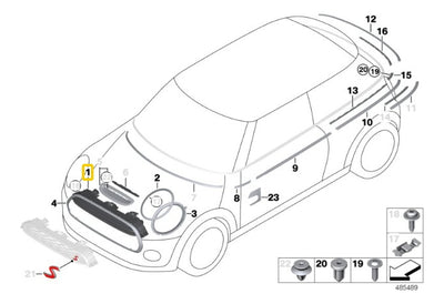 Parrilla Delantera Cofre Mini Jcw Countryman Clubman 14-18