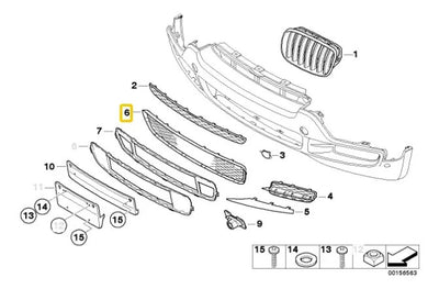 Parrilla Facia Delantera Inferior Bmw X5 2007 A 2010 E70