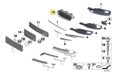 Parrillas Bmw Serie 3 F30 F35 2012 - 2018 (izq - Der)