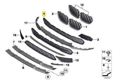 Rejilla Central Defensa Delantera Inferior Bmw E84 2012-2016
