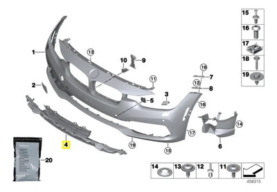 Parrilla Delantera Central Cofre Bmw 318i 320 328 335i 13-18