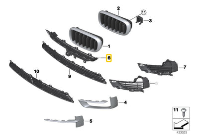Rejilla Defensa Superior Para Bmw X5 2014 Al 2018 F15