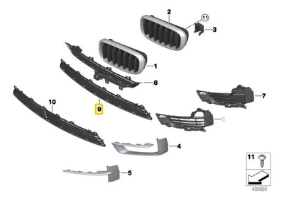 Rejilla Defensa Inferior Para Bmw X5 2014 Al 2018 F15