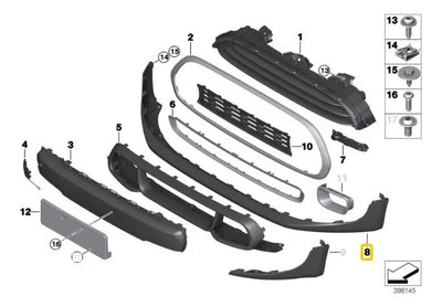 Spoiler Mini Cooper Chili 2014 2015 2016 2018 2020 Delantero