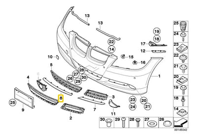Moldura Defensa Delantera Bmw Serie 3 325i 330i 2006-2012
