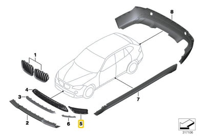 Parrilla Delantera Cerrada Bmw E84 X1 2010 Al 2016 Derecha