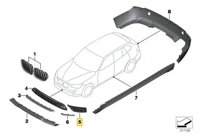 Parrilla Delantera Cerrada Bmw E84 X1 2010 Al 2016 Izquierdo