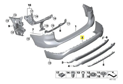 Spoiler Moldura Inferior Trasero Bmw F48 X1 2016 Al 2019