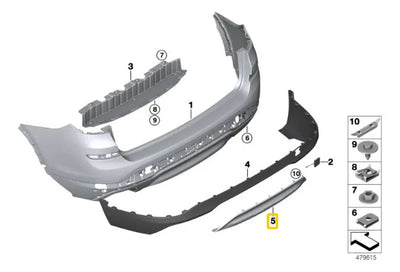 Moldura Facia Trasera Bmw X3 2011 2012 2013 2014 2015 2017