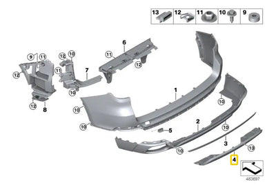 Aleron Defensa Trasero Bmw F15 X5 2014 - 2018
