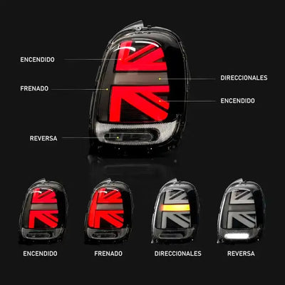 Calaveras Led Mini Cooper F55 F56 F57 14-22 Jack Smoked Rojo