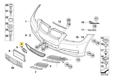 Parrilla Inferior Facia Defensa Bmw Serie 3 325i 330i 335i