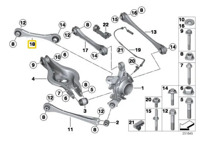 Brazo Recto Trasero Derecho Bmw 320i 2012-2018