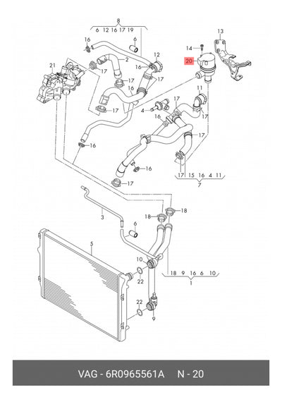 Bomba Auxiliar De Refrigerante Vw Vento Tdi 6r0965561a