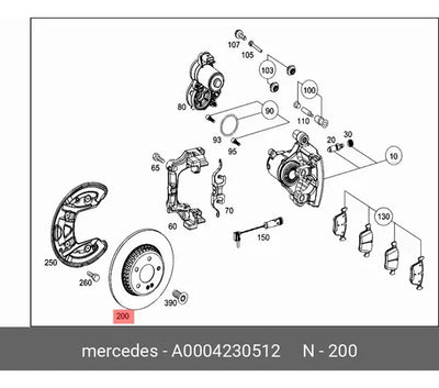 Disco Freno Trasero Mercedes Benz C200 C180 C250 C300 C350