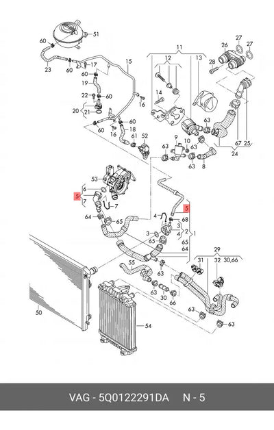 Conector Manguera Radiador Superior Vw Golf Jetta Tiguan
