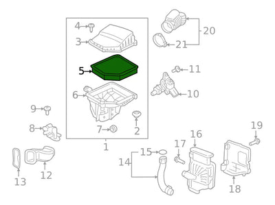 Filtro Aire Motor Volvo Xc60 2017-2025, Xc90 2016-2025
