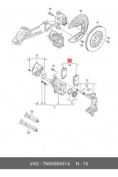 Balatas Traseras Audi Q3 Volkswagen Golf Passat Gti