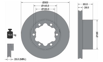 Par Discos Freno Trasero Mercedes Sprinter Vw Crafter 06-19