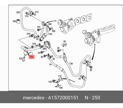 Manguera Enfriamiento Turbocompresor Mercedes G63 E63 Amg