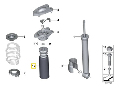 Tope Rebote Amortiguador Trasero Mini Cooper F55 2013-2019