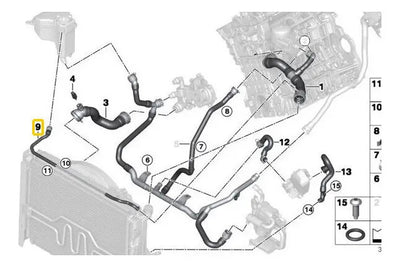 Manguera Anticongelante Retorno Bmw N46n 120i 2005 Al 2012