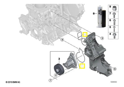 Juntas Bomba Agua Enfriamiento Motor Bmw B38 318i 2018