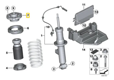 Base Amortiguador Suspension Trasera Bmw F26 X4 2015 Al 2018