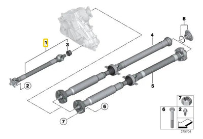 Flecha Cardan Delantero 709 Mm Bmw X5 2011 Al 2017 3.0 4.4l