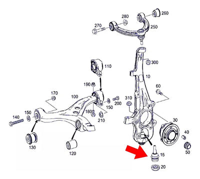Rotula De Horquilla Inf Del Mercedes Ml350 Ml500 2011-2015