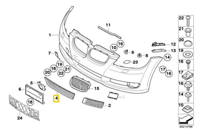 Rejilla De Ventilacion Delantera Bmw Serie 3 E93 2006 A 2012