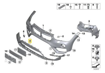 Spoiler Moldura Inferio Facia Delantera Bmw X1 2016-2019