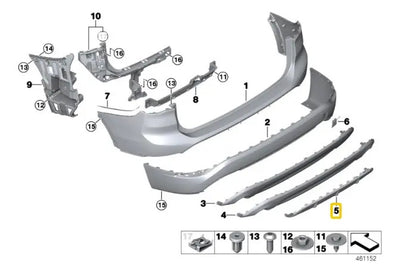 Moldura Facia Trasera Bmw F48 X1 2016 Al 2019