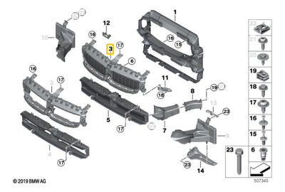 Parrilla Radiador Superior Delantera Bmw 320i 330 340m 19-24