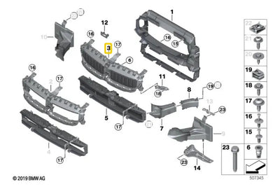 Parrilla Radiador Delantera Bmw G20 G21 2019 Al 2024