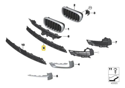 Rejilla Defensa Inferior Bmw F15 X5 2014 2015 2016 2017 2018