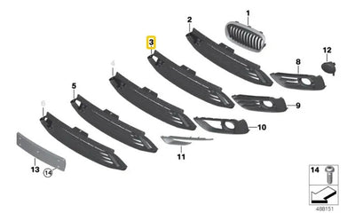 Rejilla Defensa Delantera Bmw F44 220i 235i 240 M2 2022-2024